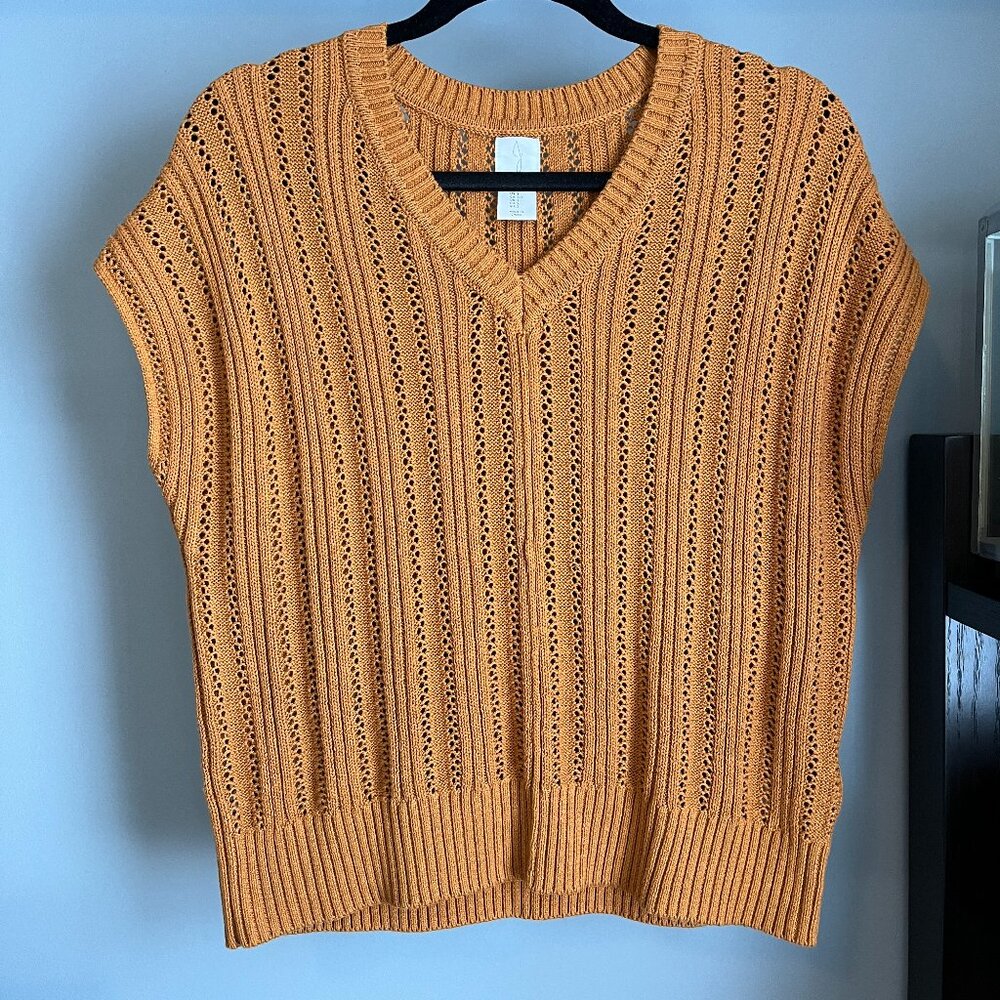 Joie Open Weave Sweater (Yellow) S